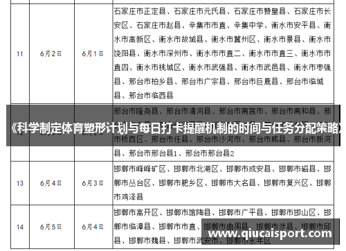 《科学制定体育塑形计划与每日打卡提醒机制的时间与任务分配策略》