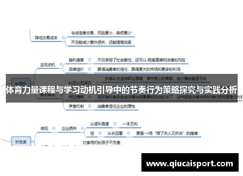 体育力量课程与学习动机引导中的节奏行为策略探究与实践分析